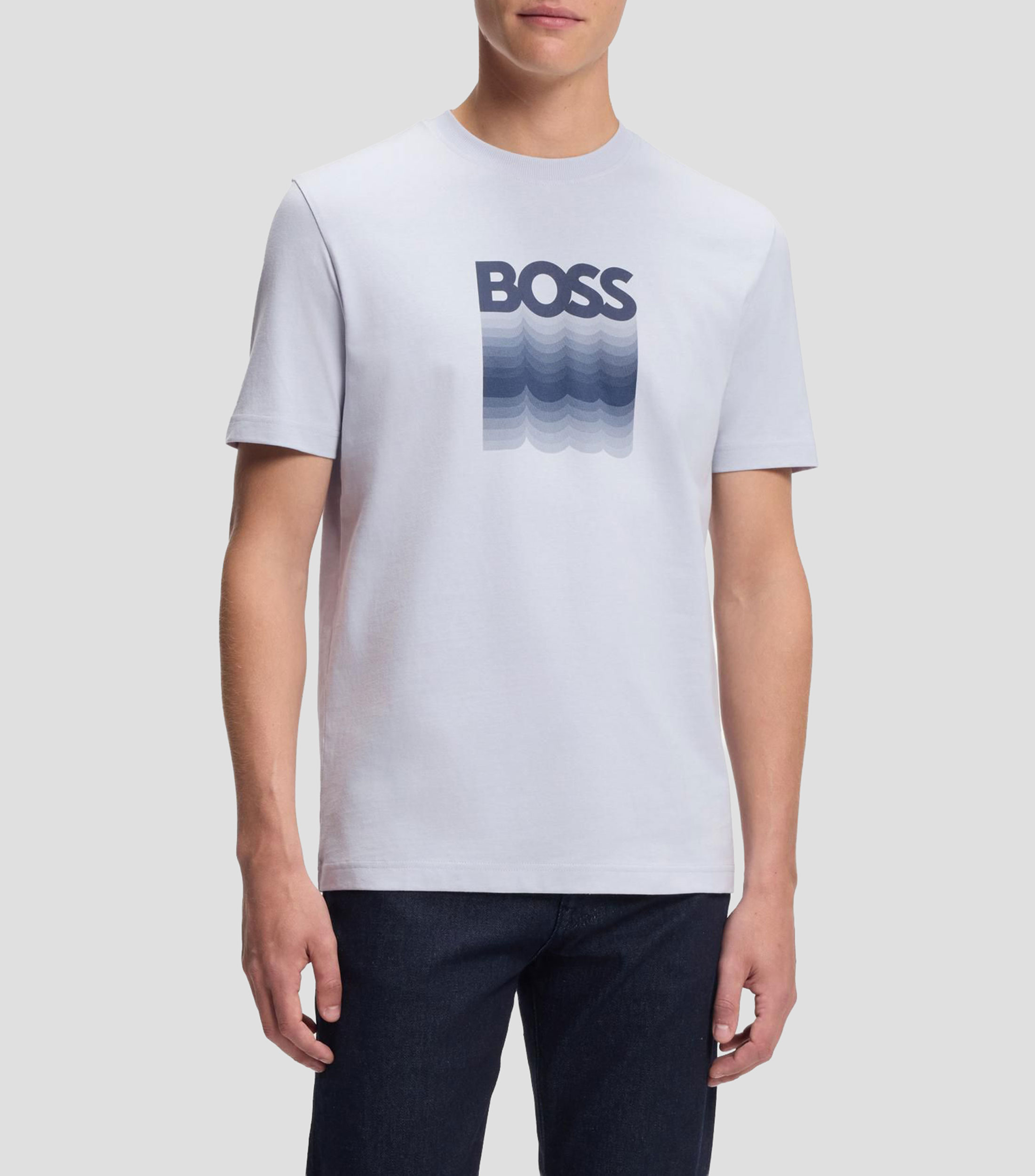 Playera de punto de algodón con logo estampado Hombre